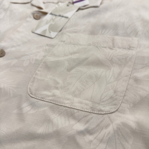 Tommy Bahama Mens St Lucia Fronds Jacquard Shirt Cream T319039 XXL NEW - Picture 3 of 9